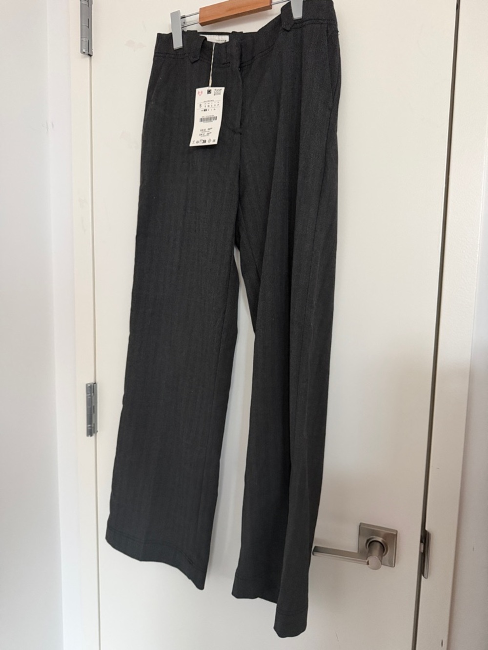 Zara Charcoal Wide-Leg Trousers
